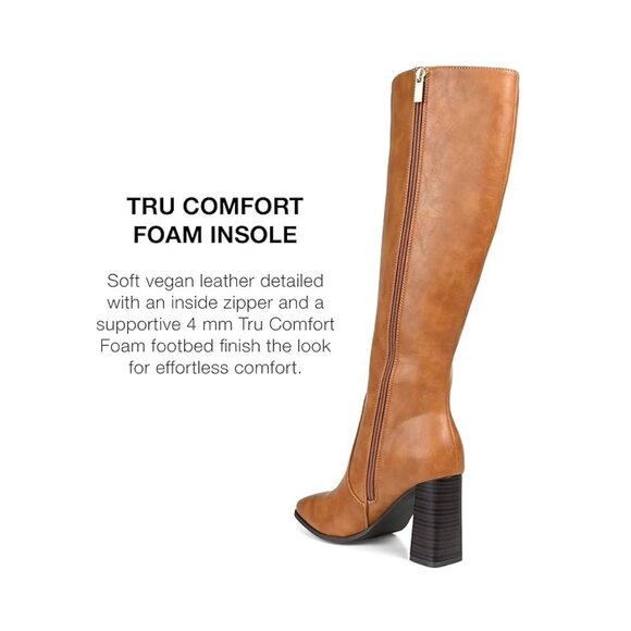 NiB Journee Women's Karima Wide Calf Tall Boots Cognac Size 8 M WC $99 RY1300 - Picture 2 of 4